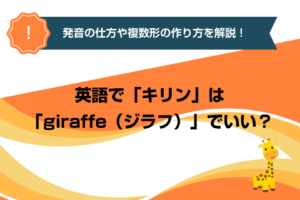 英語で「キリン」は「giraffe（ジラフ）」でいい？発音の仕方や複数形の作り方を解説！
