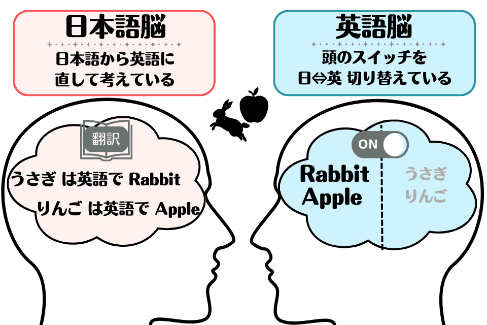 英語脳と日本語脳の違い図解